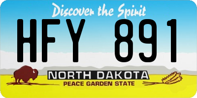 ND license plate HFY891