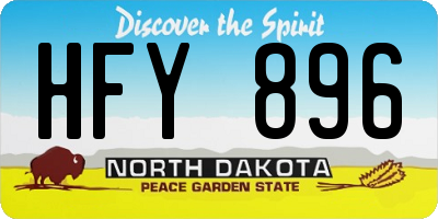 ND license plate HFY896