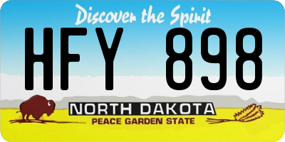 ND license plate HFY898
