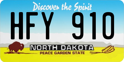 ND license plate HFY910