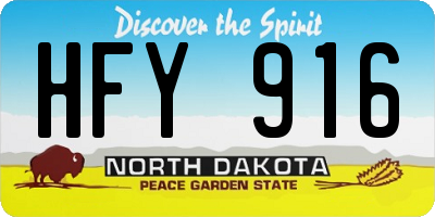 ND license plate HFY916