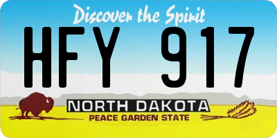 ND license plate HFY917