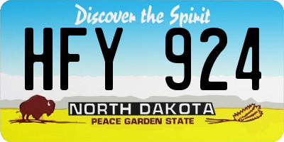 ND license plate HFY924