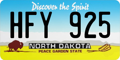 ND license plate HFY925