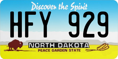 ND license plate HFY929