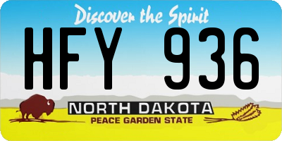 ND license plate HFY936