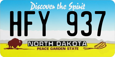 ND license plate HFY937
