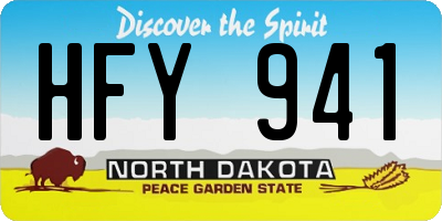 ND license plate HFY941