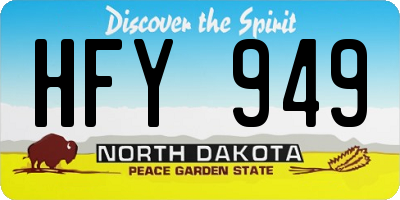 ND license plate HFY949