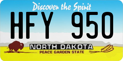 ND license plate HFY950