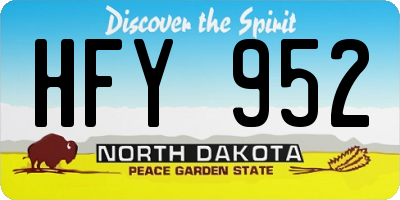 ND license plate HFY952