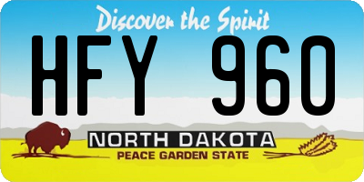 ND license plate HFY960