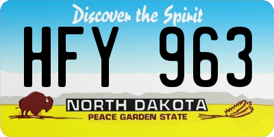 ND license plate HFY963