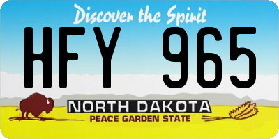 ND license plate HFY965