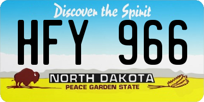 ND license plate HFY966