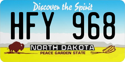 ND license plate HFY968