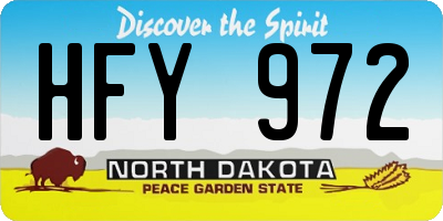ND license plate HFY972