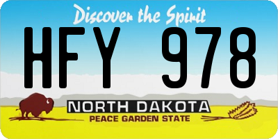 ND license plate HFY978