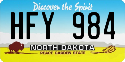 ND license plate HFY984