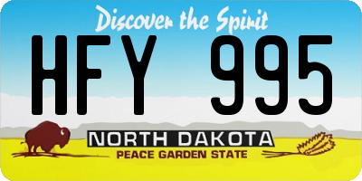 ND license plate HFY995