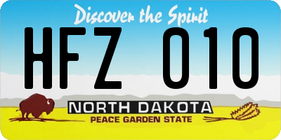 ND license plate HFZ010