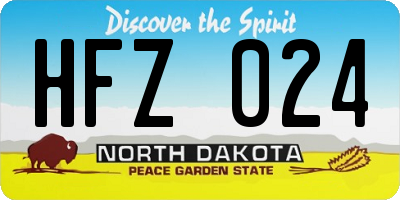 ND license plate HFZ024