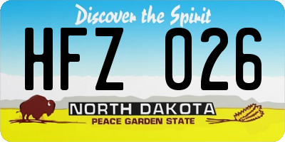 ND license plate HFZ026