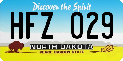 ND license plate HFZ029