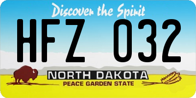 ND license plate HFZ032
