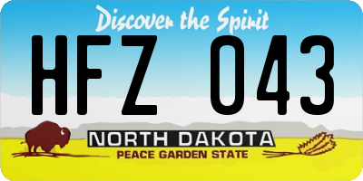ND license plate HFZ043