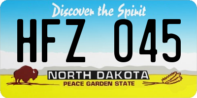 ND license plate HFZ045