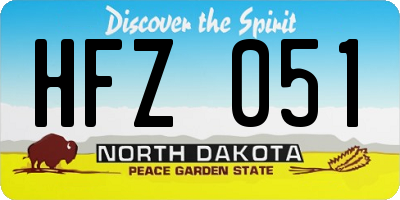 ND license plate HFZ051