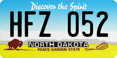 ND license plate HFZ052