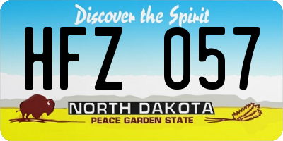 ND license plate HFZ057