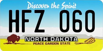 ND license plate HFZ060