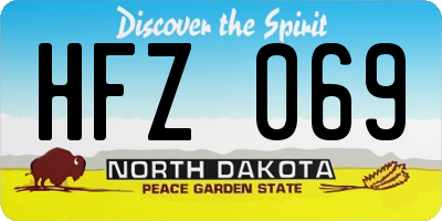 ND license plate HFZ069