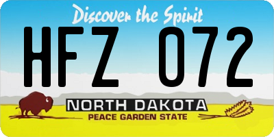 ND license plate HFZ072