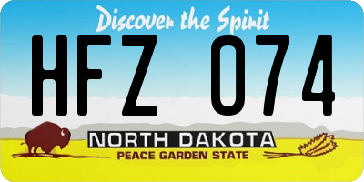 ND license plate HFZ074