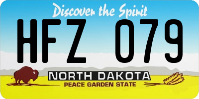ND license plate HFZ079