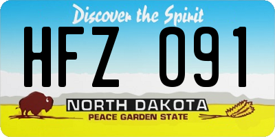 ND license plate HFZ091