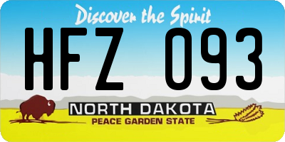 ND license plate HFZ093