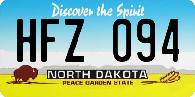 ND license plate HFZ094