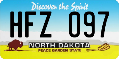 ND license plate HFZ097