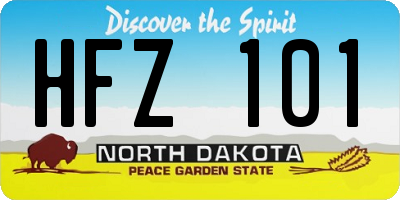 ND license plate HFZ101