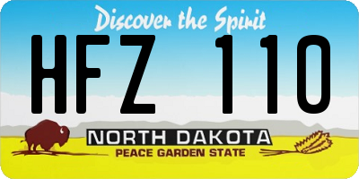 ND license plate HFZ110