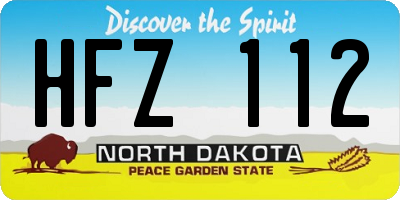 ND license plate HFZ112