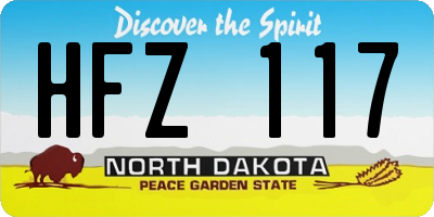 ND license plate HFZ117