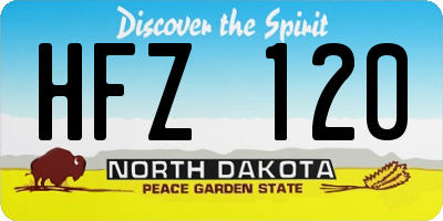 ND license plate HFZ120