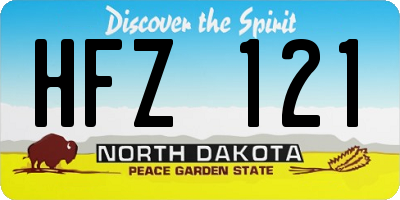ND license plate HFZ121
