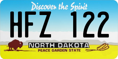 ND license plate HFZ122